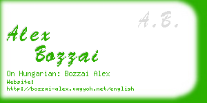 alex bozzai business card